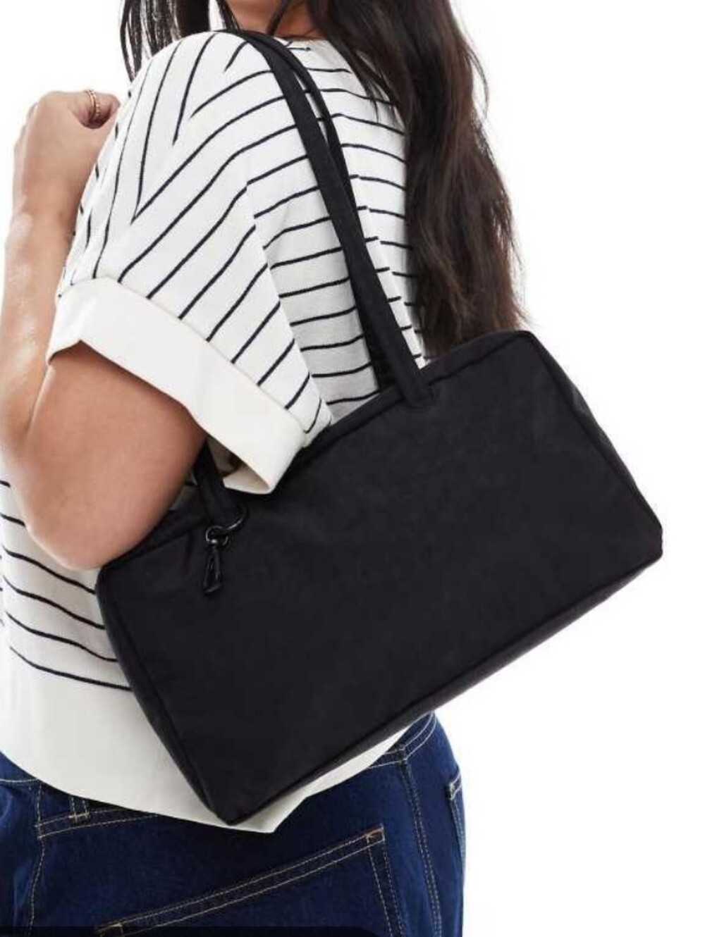 Baggu Black Nylon Bowler Bag